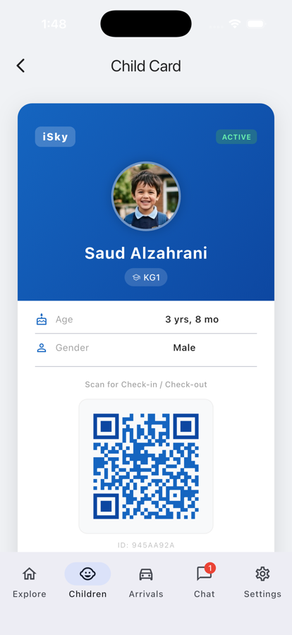 Parent — Child digital ID card