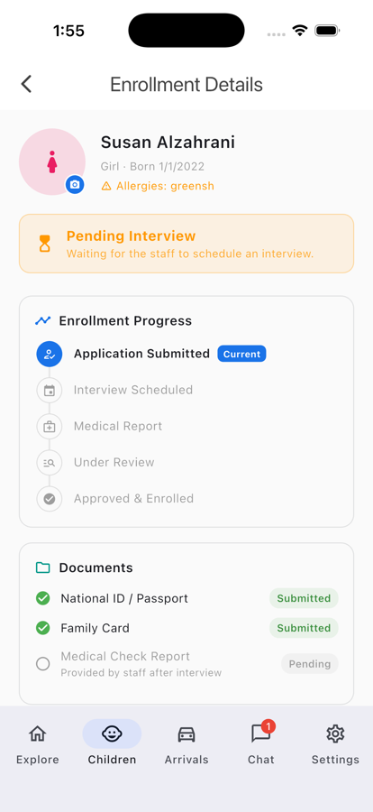 Parent — enrollment